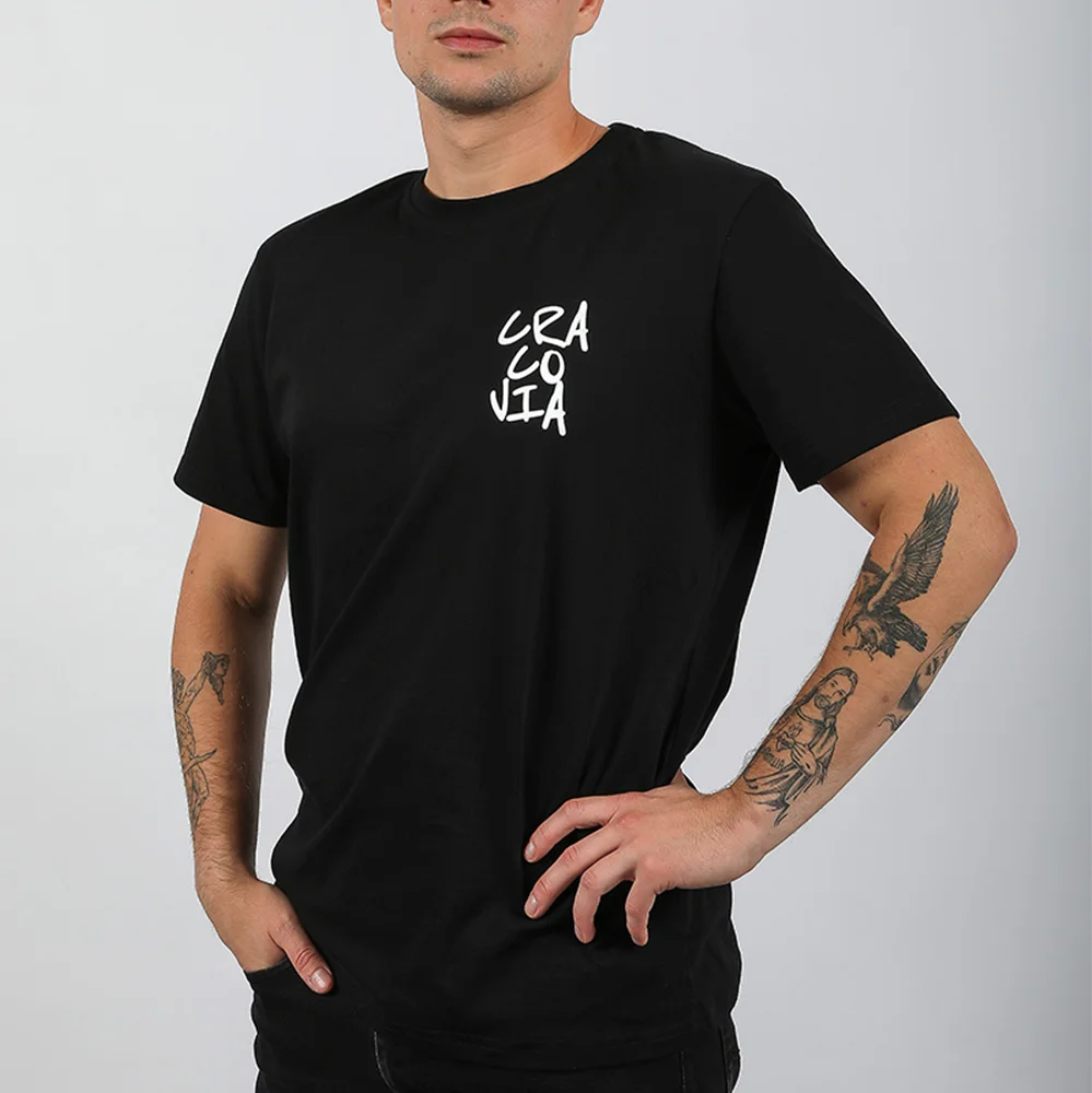 

Cracovia Krakow Multi Color City Theme Print Loose Fit Quick Drying Round Neck T-Shirt Casual Short Sleeve Football Fan Top