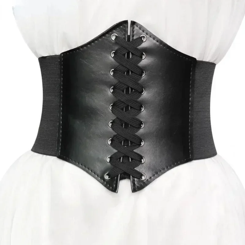 

Black Body Shapewear Women Gothic Clothing Underbust Waist Cincher Trainer Pu Leather Elastic Sexy Bridal Corsets and Bustiers