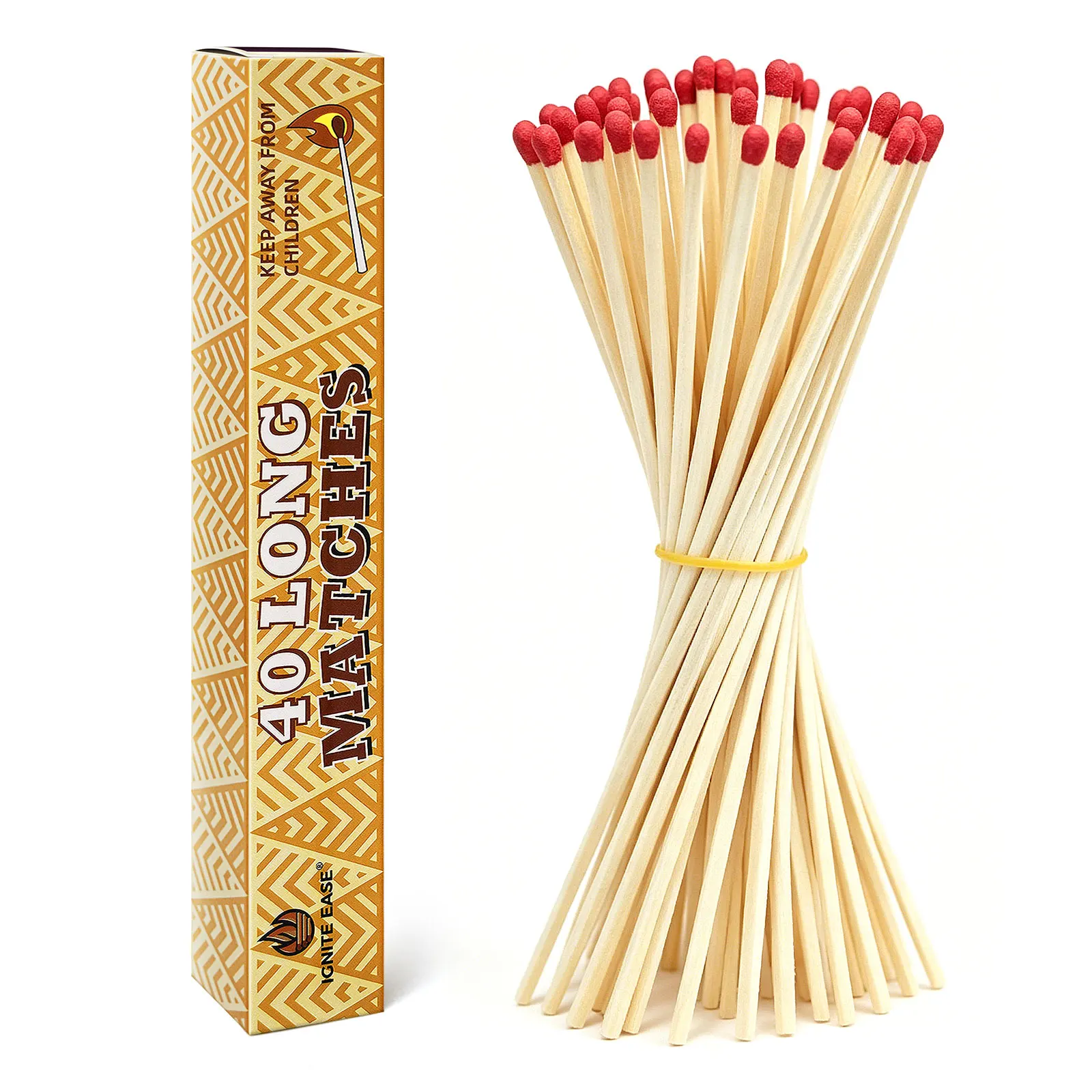 USA Free Shipping 11' Long Matches - 40 Count Red Matches Bulk for Candles, Fireplace, Camping, Lighter, BBQ, Lighting