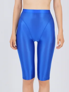 섹시한 여성용 얇은 시스루 하이 웨이스트 반바지, 캔디 컬러 탄성 셰이퍼, 핫 쇼트 소프트 캐주얼 요가 반바지