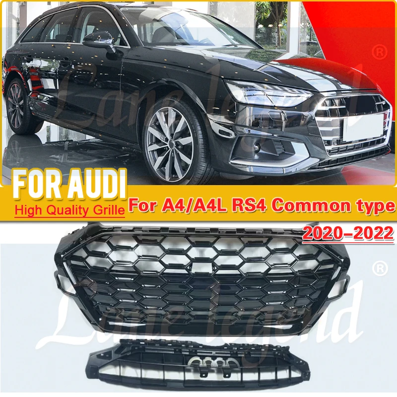 

High-end Upgrade Front Bumper Grille Front Sport Racing Grill Car Bumper Grill for Audi A4 A4L 2020 2021 2022 For RS4 Style