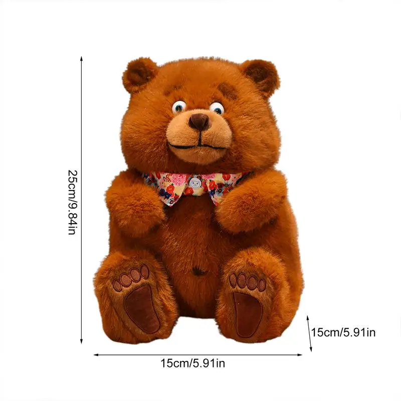 ตุ๊กตาหมีตุ๊กตาสัตว์สีน้ําตาลตุ๊กตาหมีตุ๊กตาหมีตุ๊กตาสะสมการ์ตูน Sleeping Soothing ตุ๊กตาเด็ก Huggable Companion สําหรับ