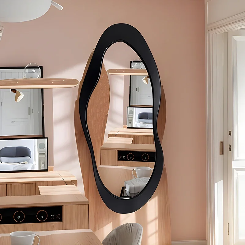 Special-shaped full-body floor-to-ceiling mirror French light luxury wall-mounted wall home bedroom Internet celebrity ins irreg