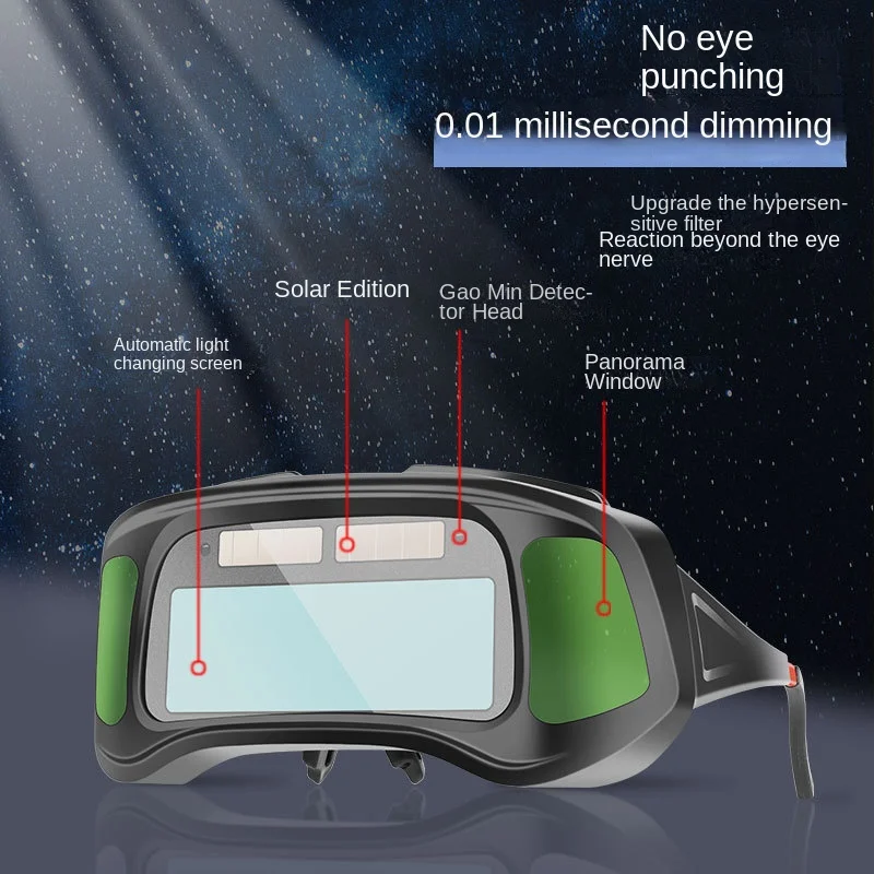 True Color Auto Darkening Welding Goggles Clear Inner Lenses Solar Welder Eyes Glasses Anti-glare Welding Protection