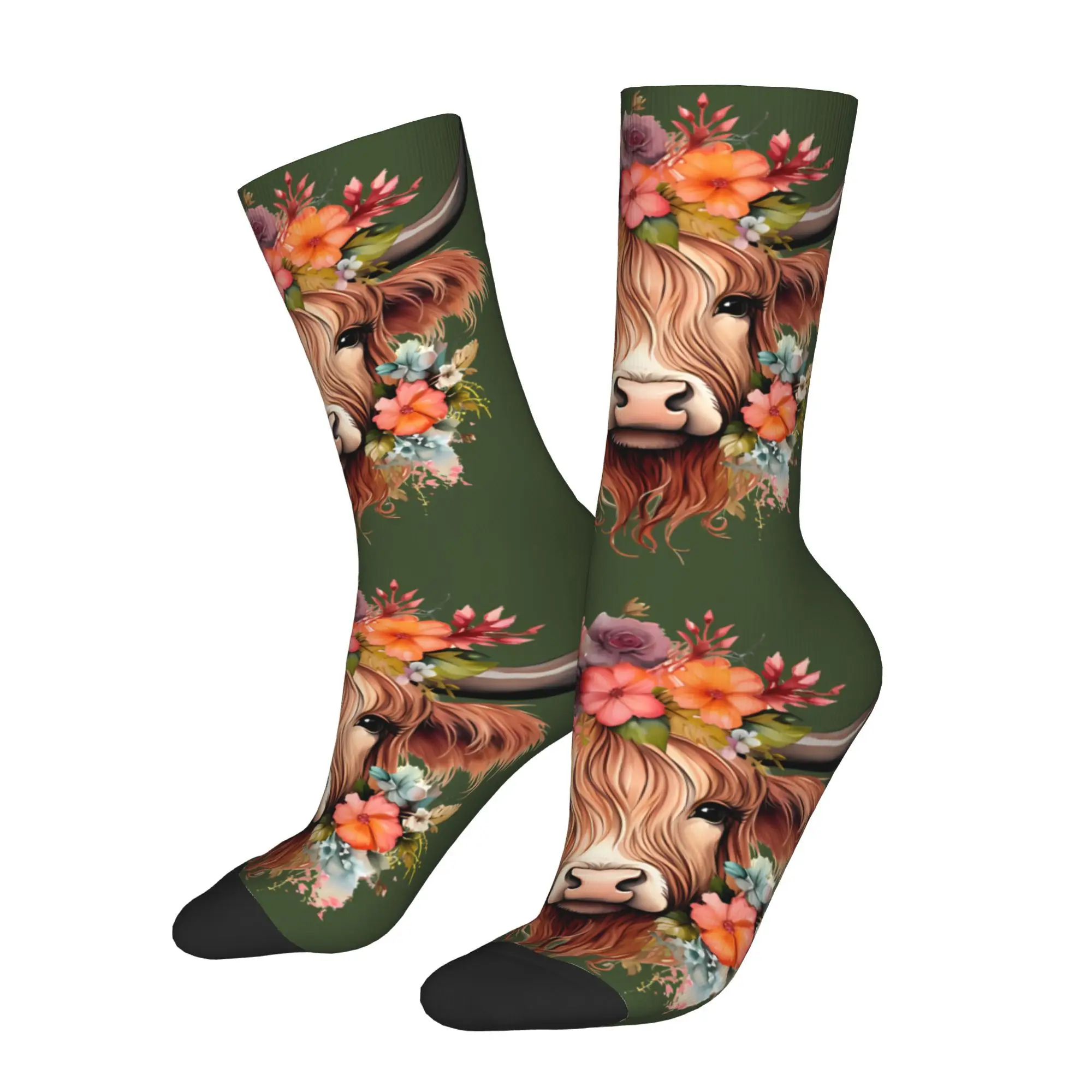 

Highland Cow Sock Printed Man Polyester Fashion