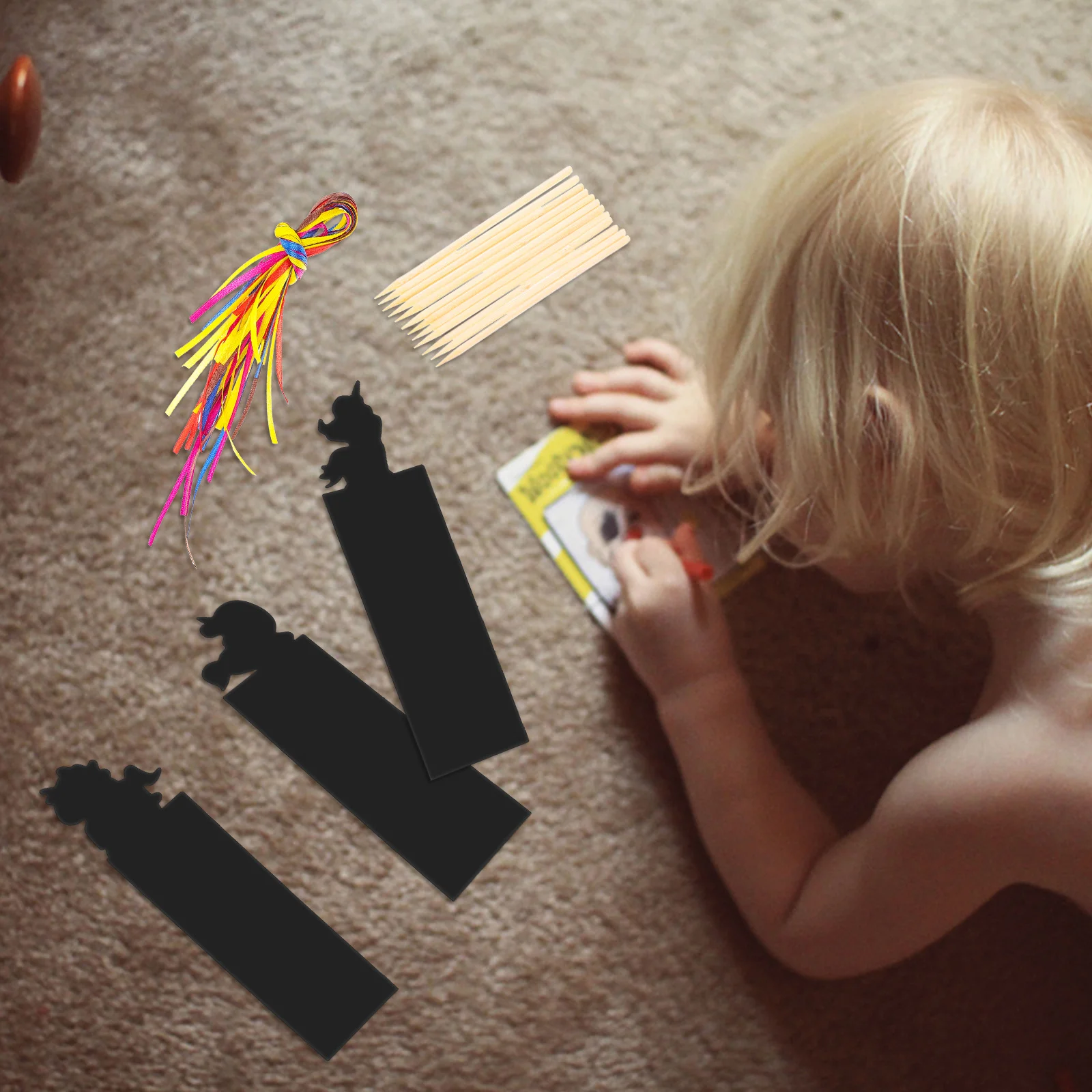 

24Pcs Scratch Rainbow Paper Blank Bookmarks DIY Gift Craft Handmade Reading Markers for Kids Students DIY Gift Scratch Tags