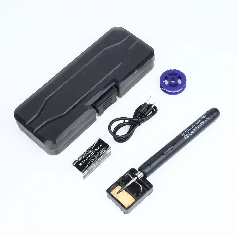 Complete USB Soldering Iron Kit Fast Heating with Extra Tips Storage Case for Home Appliance Minor Repair