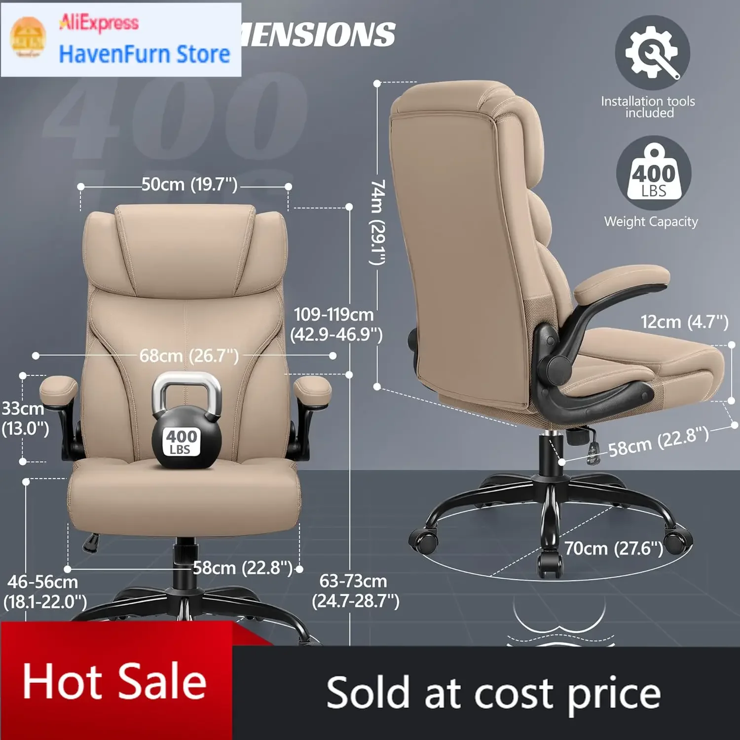 

Activity priceOffice Chair, Ergonomic Big and Tall Computer Desk Chairs, Executive Breathable Leather Chair with Adjustable High