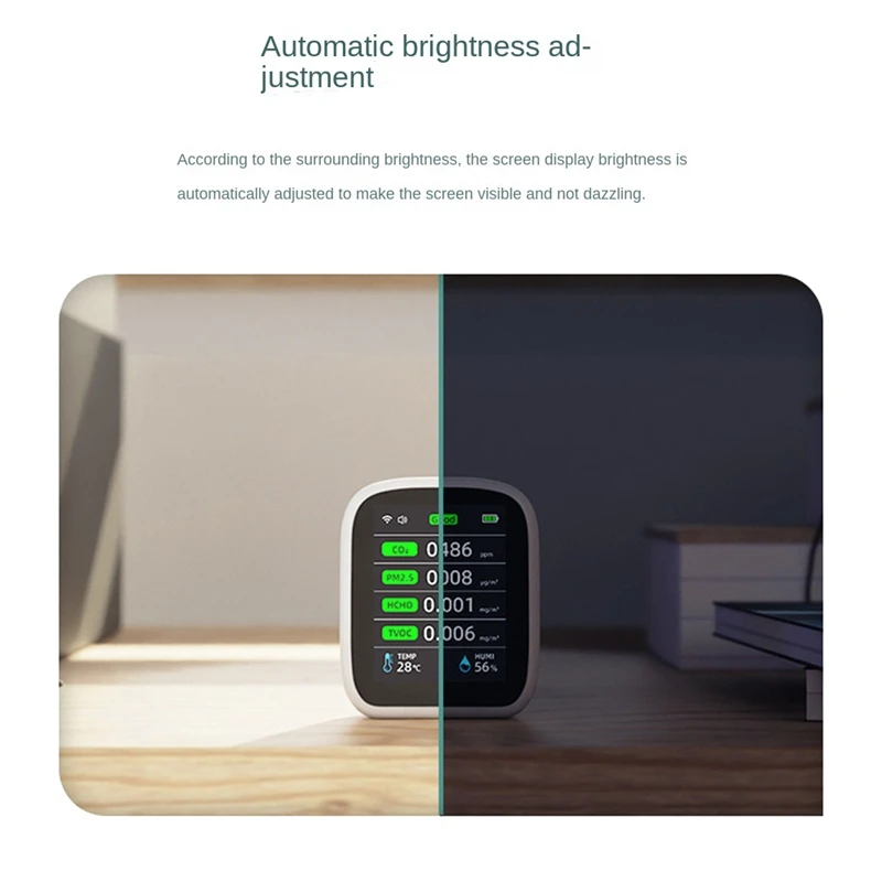 Портативный измеритель качества воздуха FULL-Wifi 8 в 1 PM1,0 PM2,5 PM10 CO2 TVOC HCHO Тестер температуры и влажности Углекислого газа