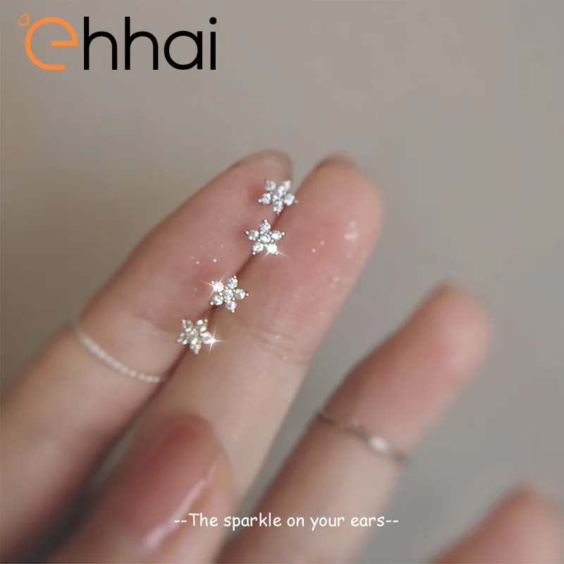 

Ehhai Real S925 Sterling Silver Exquisite Zircon Flower Stud Earring for Women Piercing Earrings Fine Jewelry Gifts Pendientes