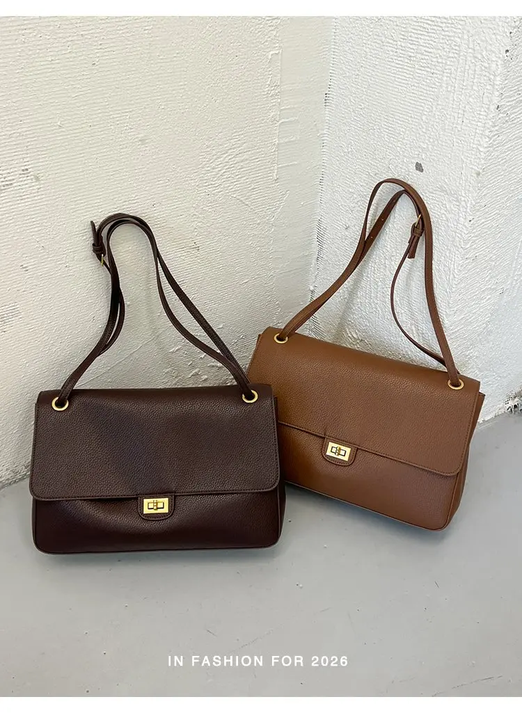 Bolso tipo cubo para mujer, diseño vertical de un solo asa, tapa abatible ancha, diseño sencillo y elegante, adecuado para adultos de 20 a 60 años.