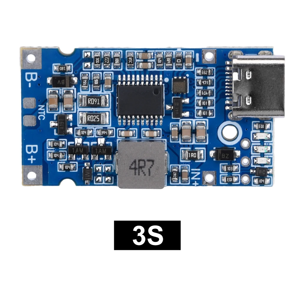 Type-C USB 2S 3S 4S BMS 4.5V-15V 18W 2A Lithium Battery Charging Module Support QC Fast Charge With Temperature Protection