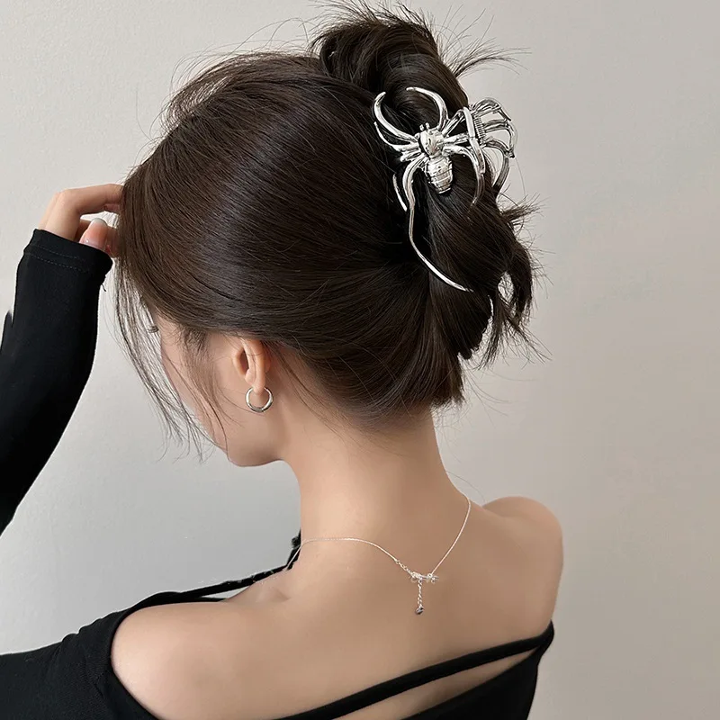 

Хэллоуин Паук Скелет Заколки для волос для женщин Ювелирные аксессуары Черный Серебристый Золотой Большая заколка Новый головной убор заколки