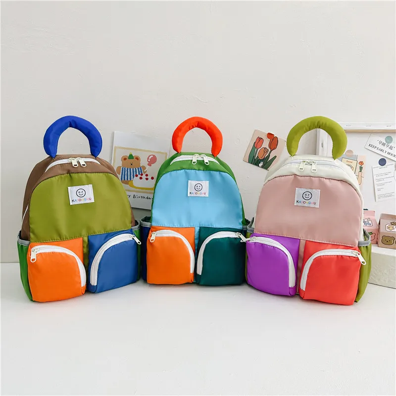 Children bag new kindergarten boys and girls backpack large capacity stylish all-match outdoor leisure bag trend