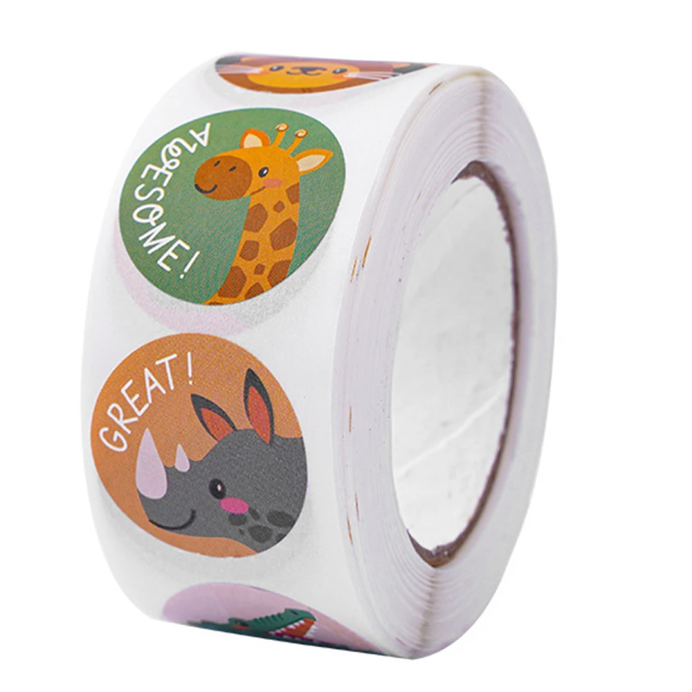 Pegatinas de recompensa de piezas para niños, etiquetas motivacionales para estudiantes de escuela, profesores, animales bonitos, 100-500