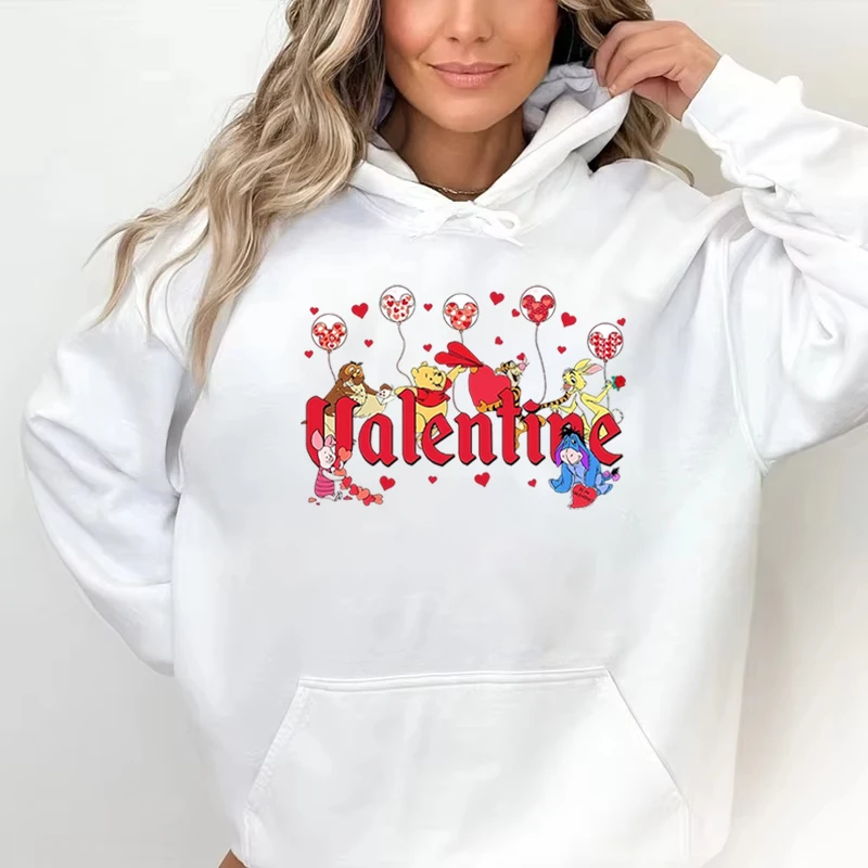 Disney Winnie The Pooh Printed Comfortable Hoodie Ladies Casual Sports Ladies Loose Top Personalized Sweatshirt