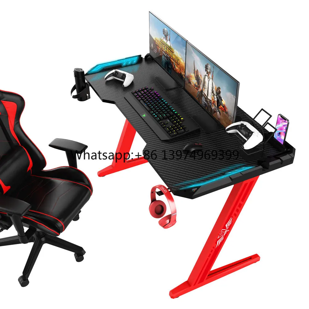 Wholesale High Quality Modern Home Furniture Led Rgb Pc Computer Desk Gaming Tables