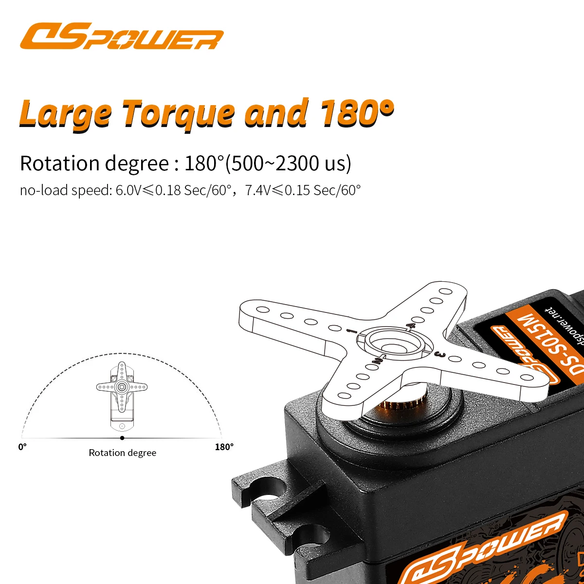 DSpower 15KG Digital Metal Gear Waterproof Servos Brushless for 1/8 1/10 RC Car TRX4 slash scx10 yk4102 104001 arrma yk4082