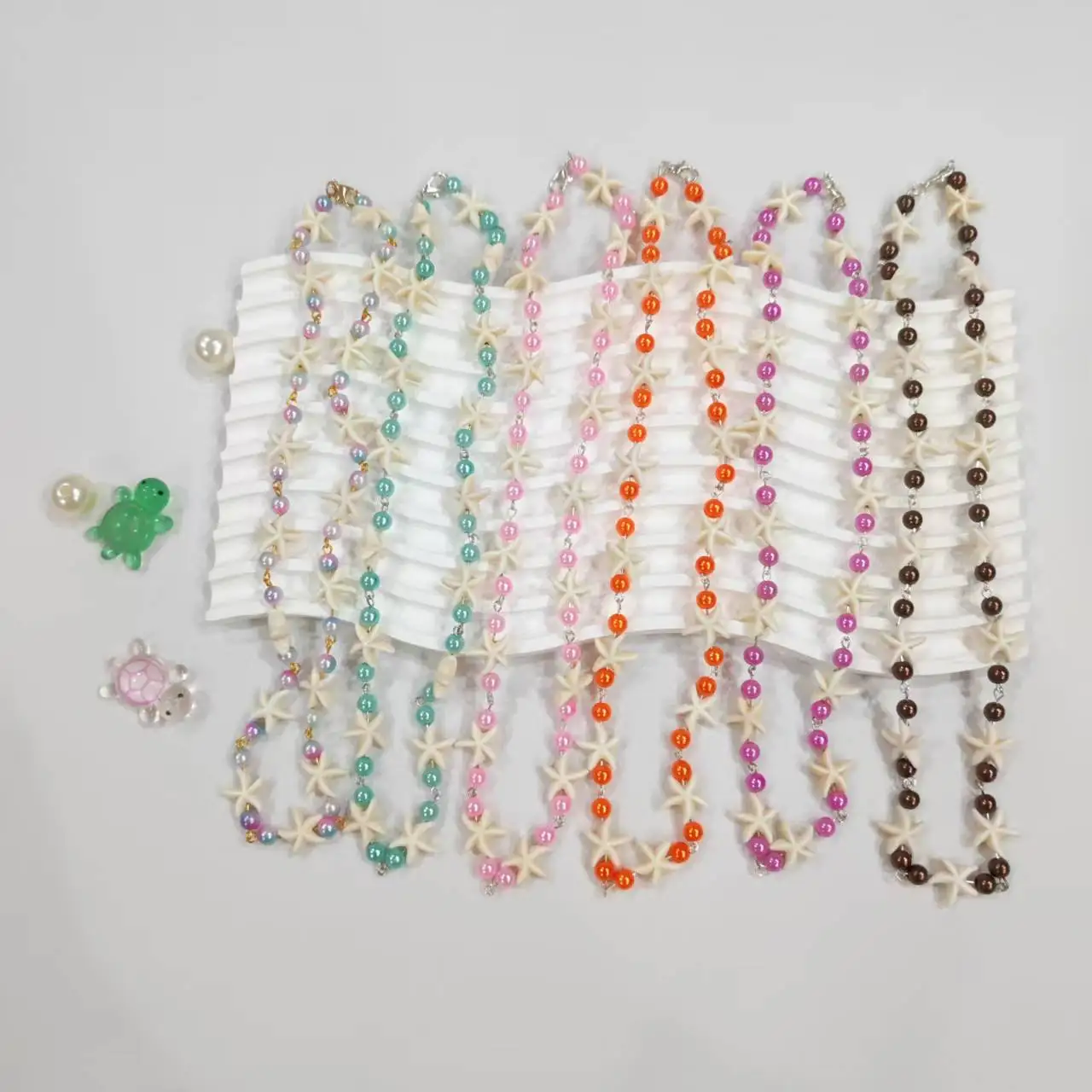 

Fashionable Summer Imitation Pearl Starfish Necklace Children Adults Beach Jewelry Handmade Collarbone Chain Neckalce