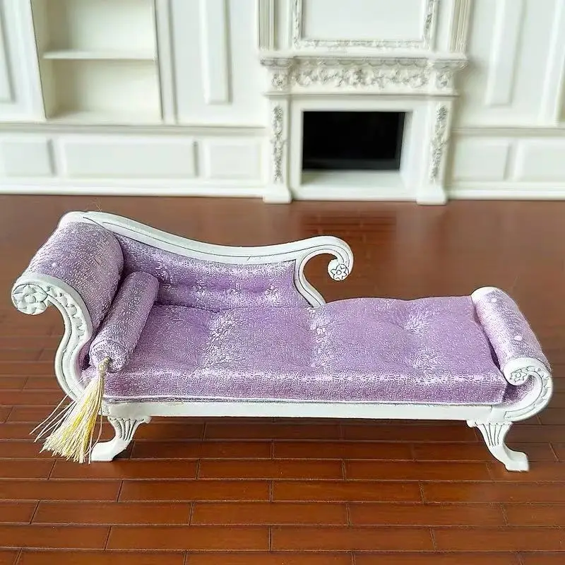 Dollhouse Sofa Furniture Model Miniature Double Sofa Miniature Chairs Doll Accessories New Diy Miniature Dollhouse