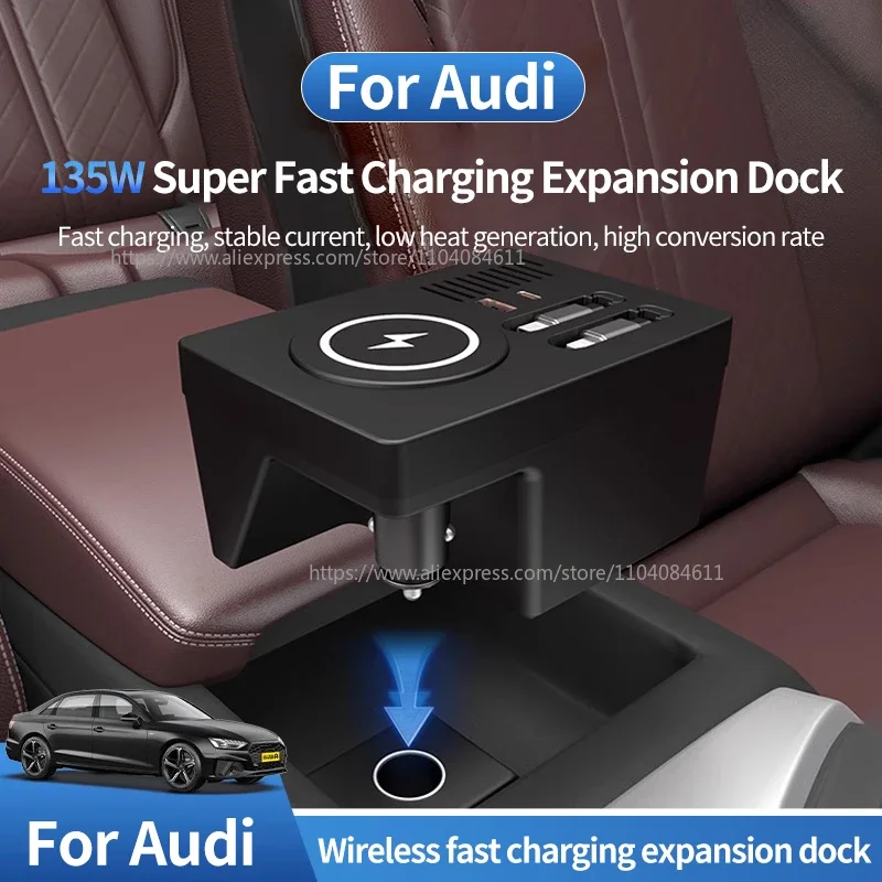 

For Audi A4 A4L S4 A5 A5L S5 Q3 2017-2023 2024 Car Wireless Charger Fast Phone Charger Charging Holder For Audi Accessories