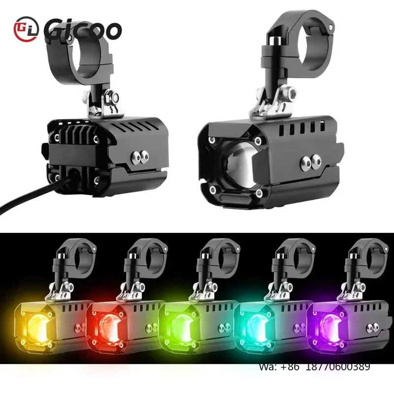 Gicoo New LED Motorcycle Headlight 12V 6000K 80W Universal Fitment Black Housing Demon Angel Eyes Upgrade Kit view 3