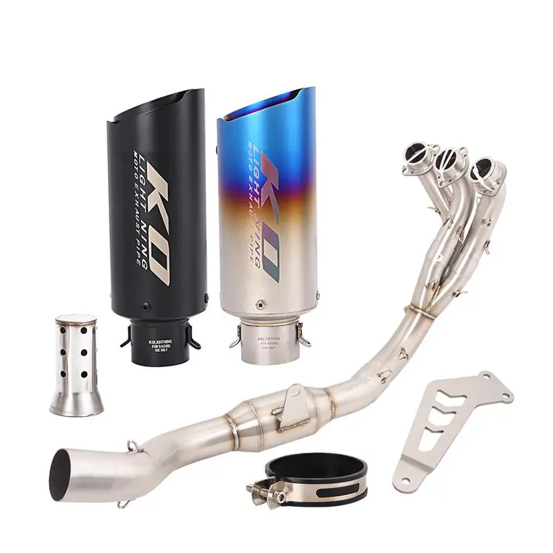 

For YAMAHA MT09 FZ09 20-23 Exhaust System Motorcycle Muffler Mid Header Pipe Connect Tube Stainless Steel Escape With DB Killer