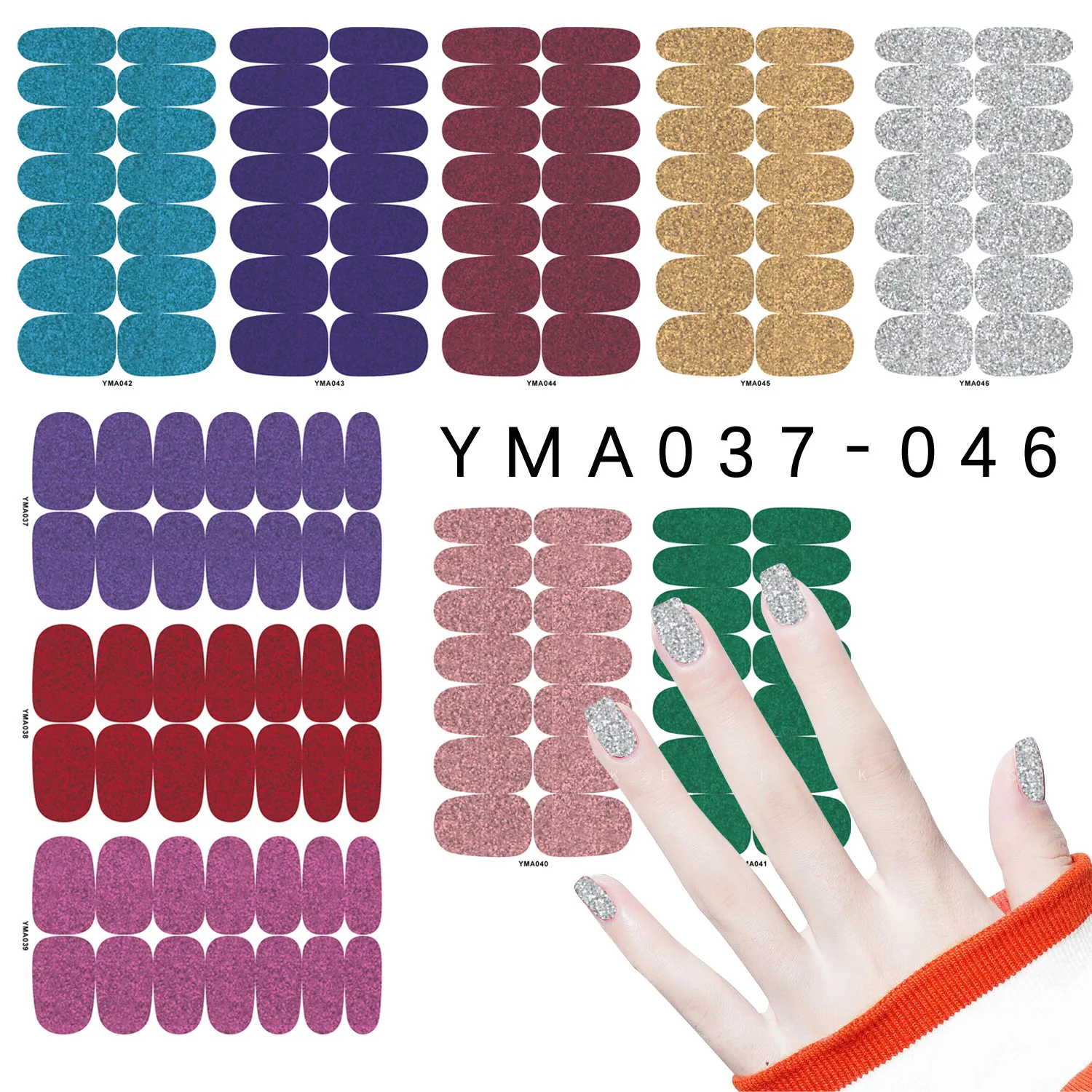 Full Cover Nail Stickers Nail Decoration Nails Sticker Solid Color Designer Self Adhesive Nail Sticker Creative Nail Art Sticker