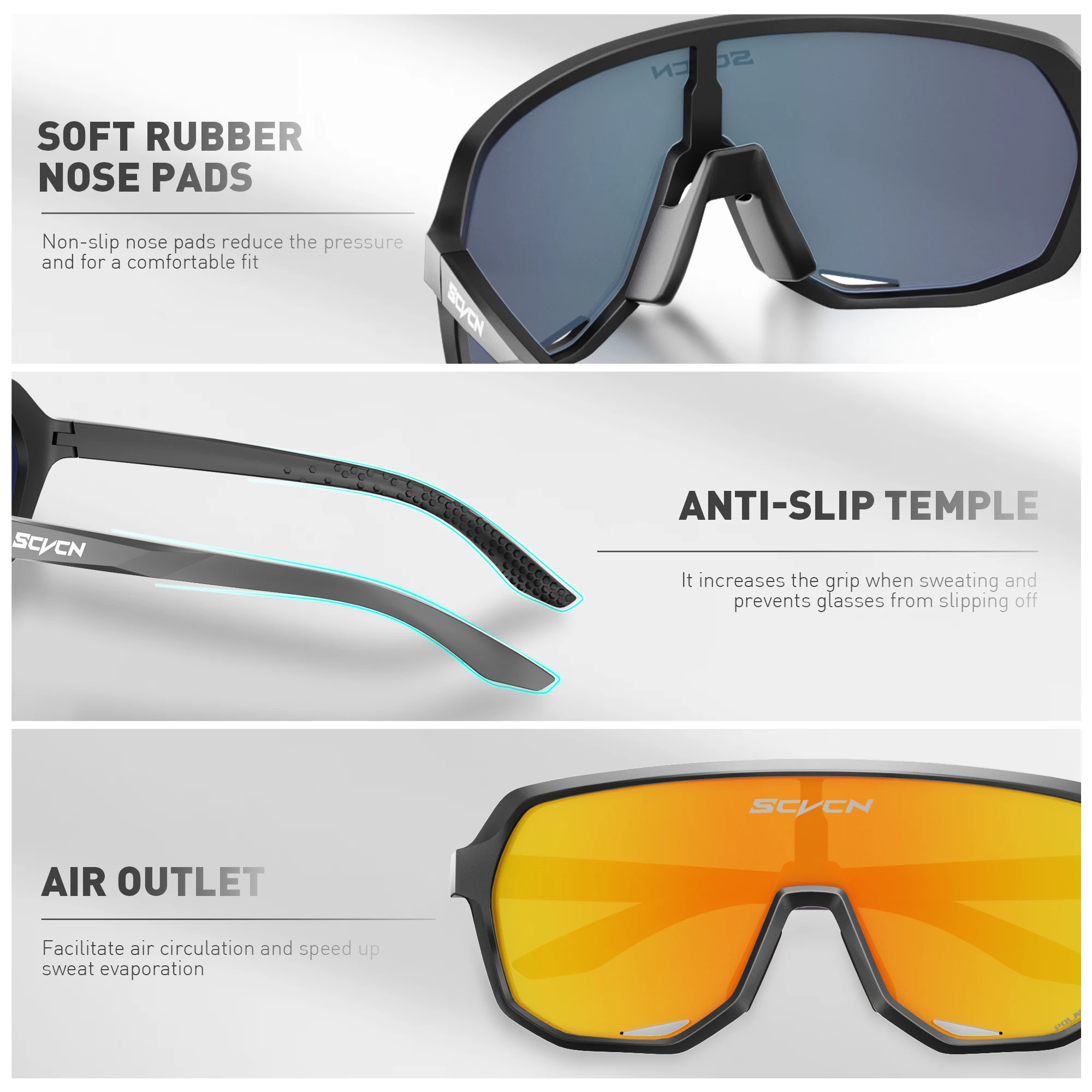 SCVCN الاستقطاب الدراجات نظارات الصيد الرجال النظارات الشمسية النساء دراجة هوائية جبلية الطريق دراجة نظارات الدراجات نظارات UV400 الجبلية #5