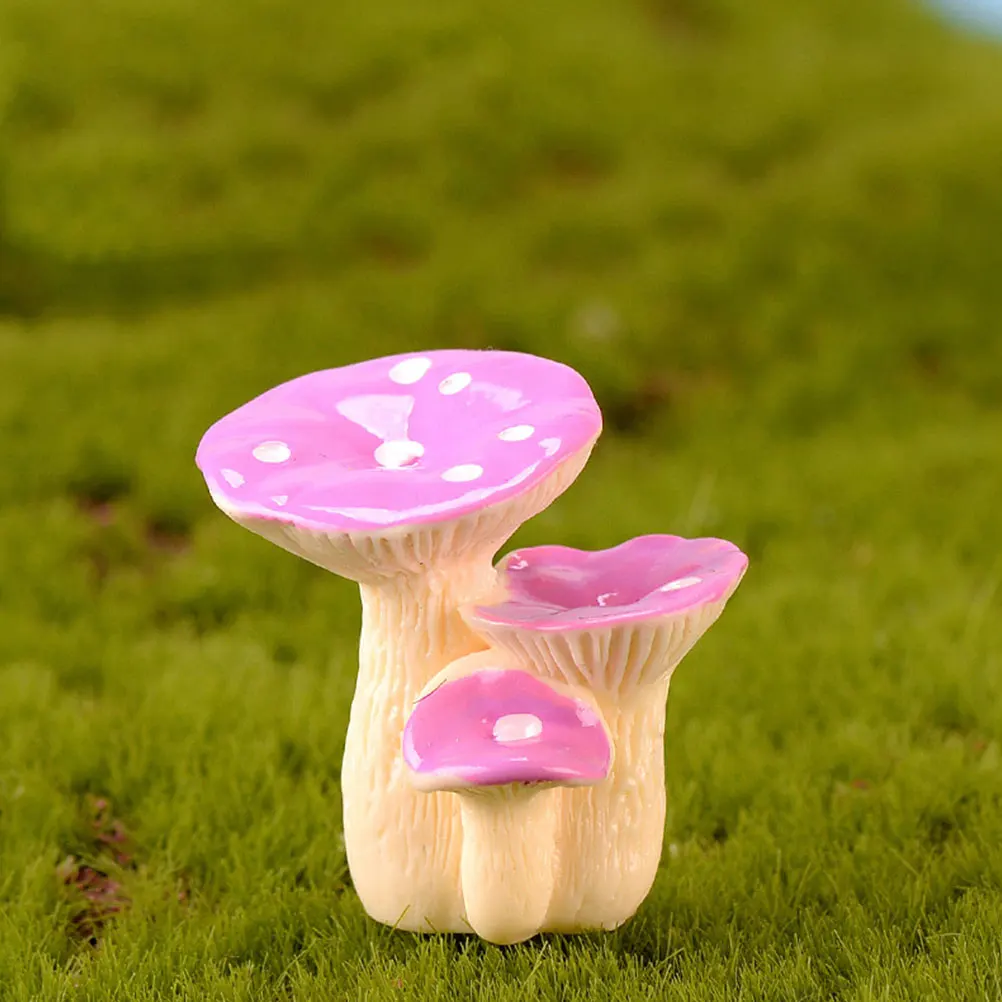 

16pcs Miniature Mushroom Decor Resin Tiny Statues For Micro Landscape Diy Craft Garden Party Decoration Figurines
