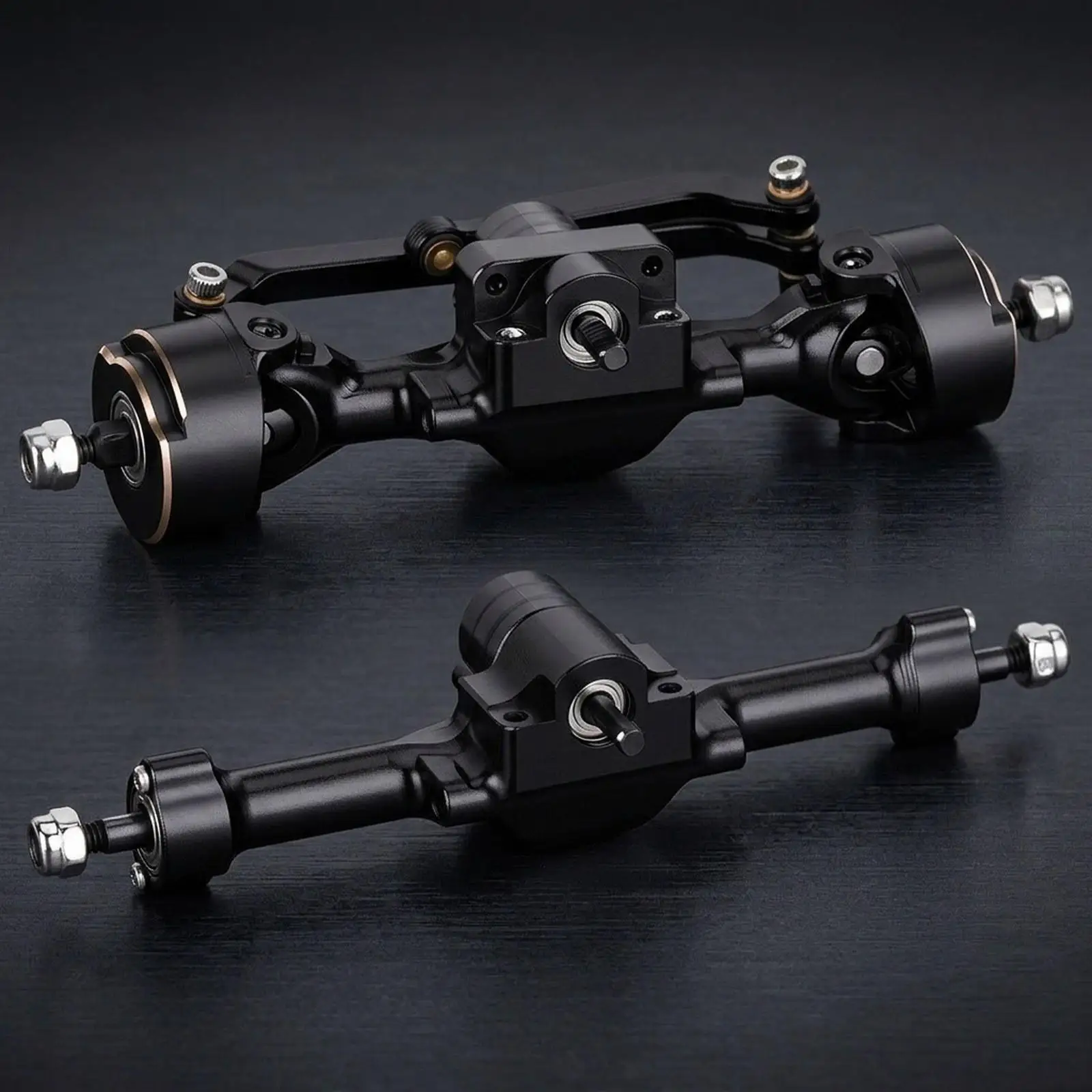 

RC Front Rear Axles Premium Lightweight High Performance Replacement Aluminum Alloy with Steering Knuckles for 1/30 RC Car Truck