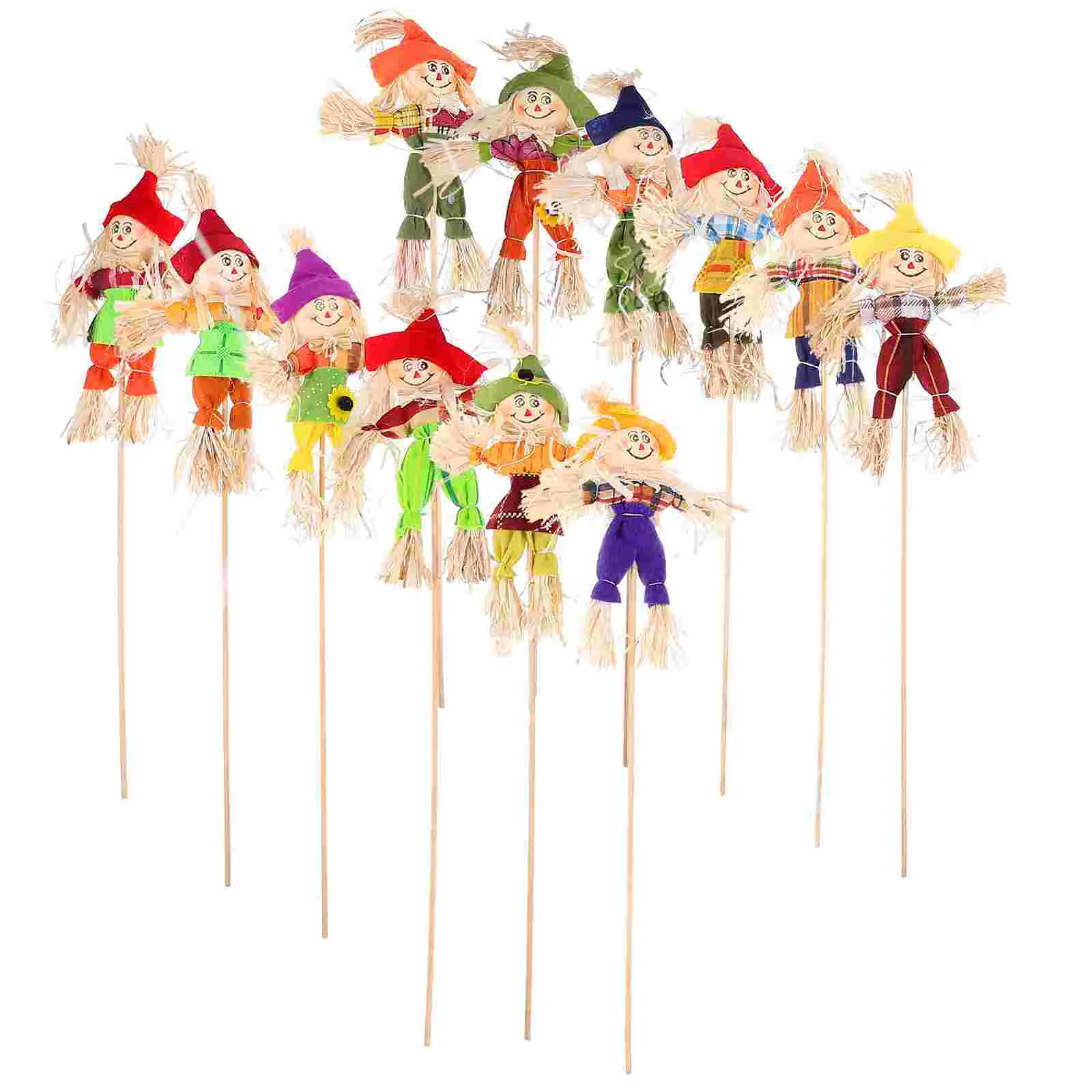 

12pcs Thanksgiving Scarecrow Adornment Lovely Autumn Scarecrow Autumn Harvest Festival Scarecrow lovely scarecrow