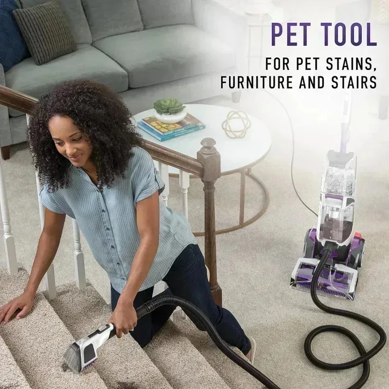 QZA4-Hoovver SmartWash Pet Automatic Carpet Cleaner with Spot Chase Stain Remover Wand,Shampooer Machine Pets,FH53000PC,Purp,