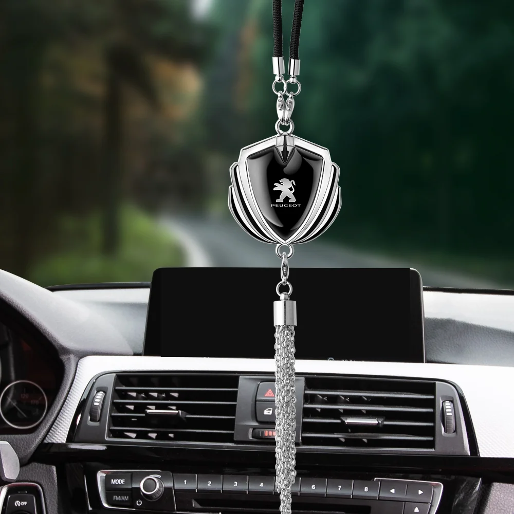 Car Metal Pendant Auto Rearview Mirror Ornament Gift Accessory For Peugeot GT 3008 308 T9 208 508 2008 5008 207 206 408 108 4008