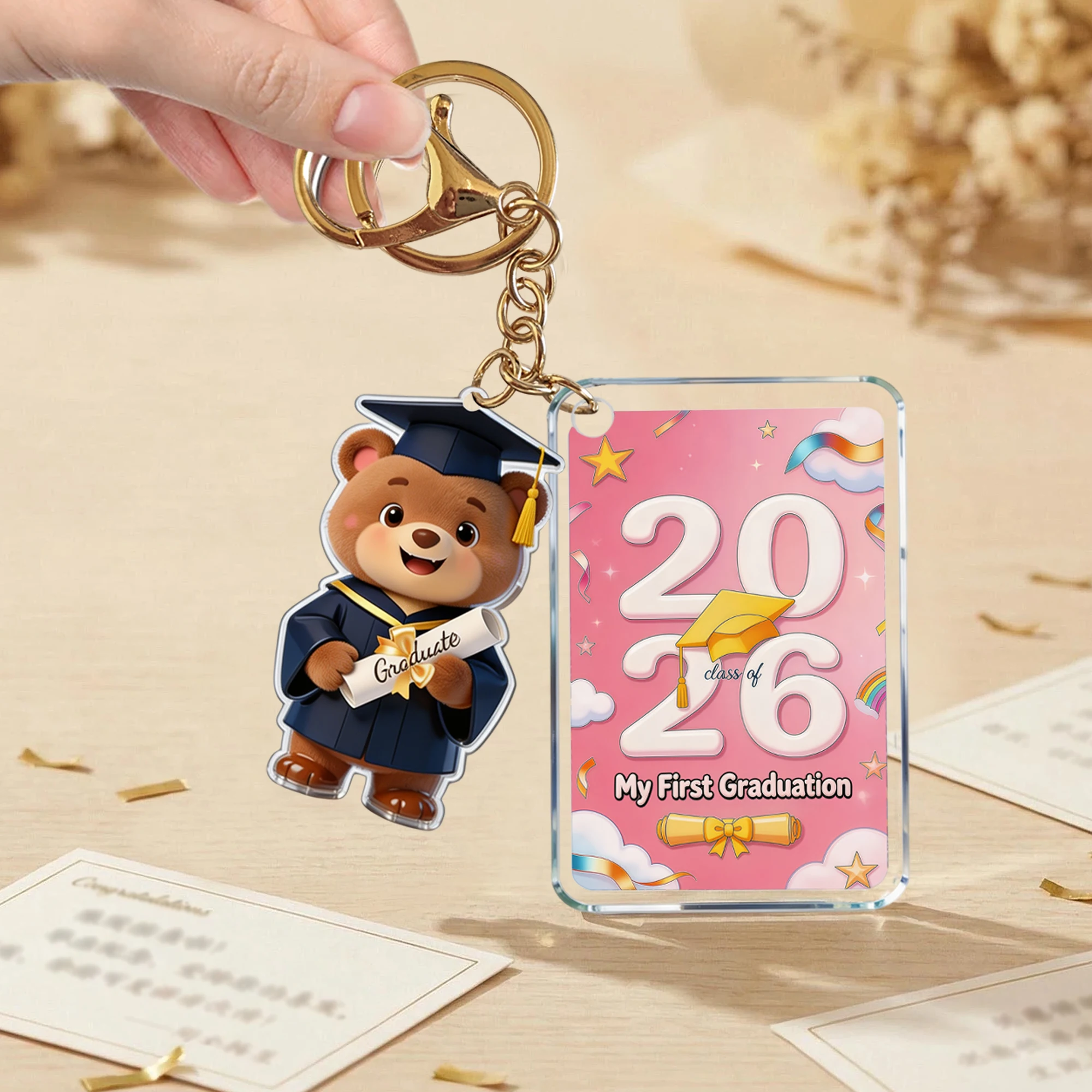 My First Graduation Keychain | Preschool Kindergarten Class of 2026 | Acrylic Keepsake for Little Graduate | Gift Box Included