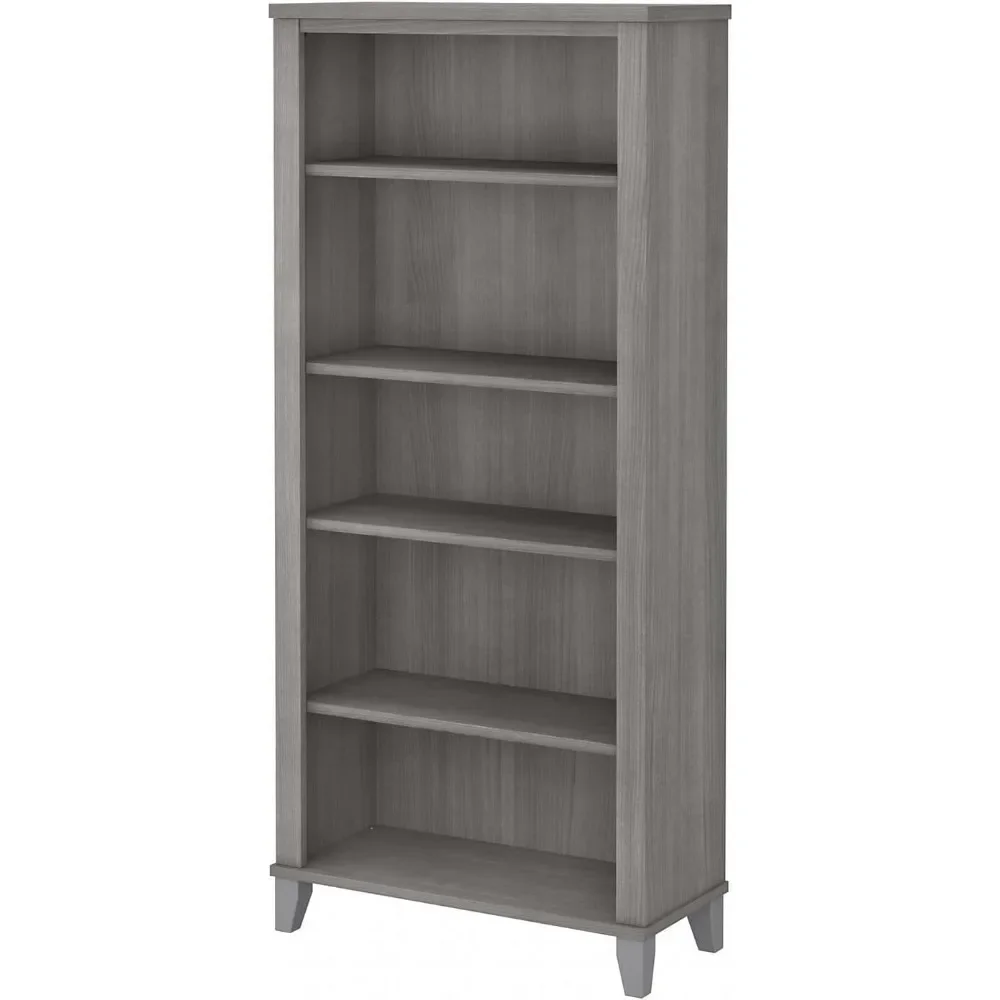 5-Shelf 65-Inch H Bookcase, Platinum Gray mobília de biblioteca  bookshelf  cube shelf  estante industrial  shelves