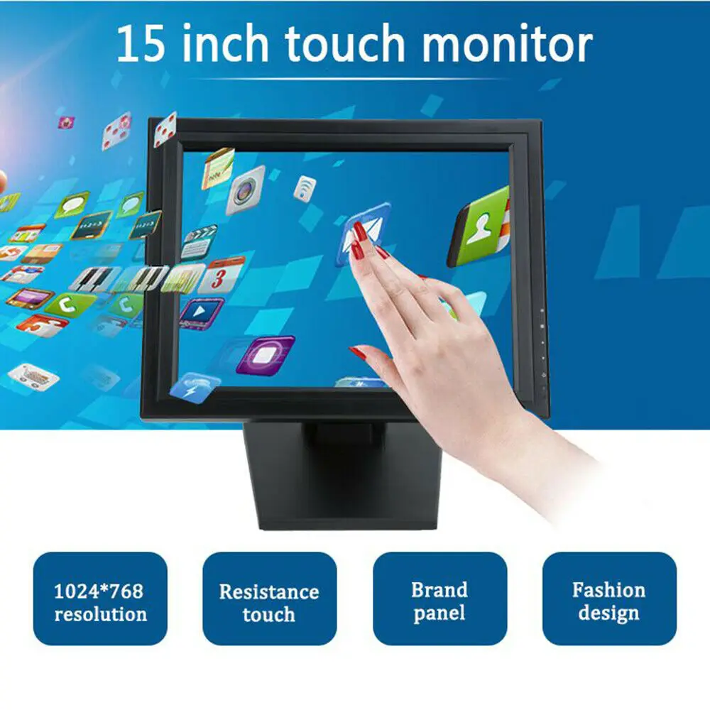 LCD-Touchscreen für zu Hause und im Büro, LED-Display, 1024x768 Auflösung, 15 Zoll