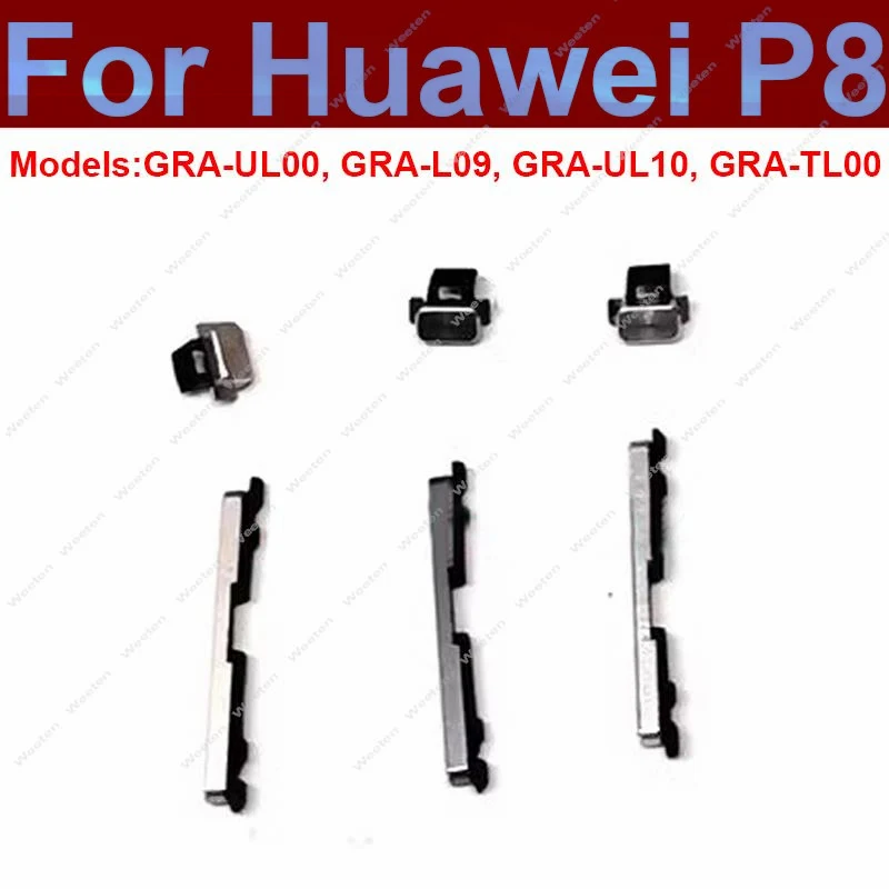 New Power Volume Buttons For Huawei P8 ON OFF Power Volume Up Down Side Button Switch Keys Flex Ribbon Repalcement Repair Parts