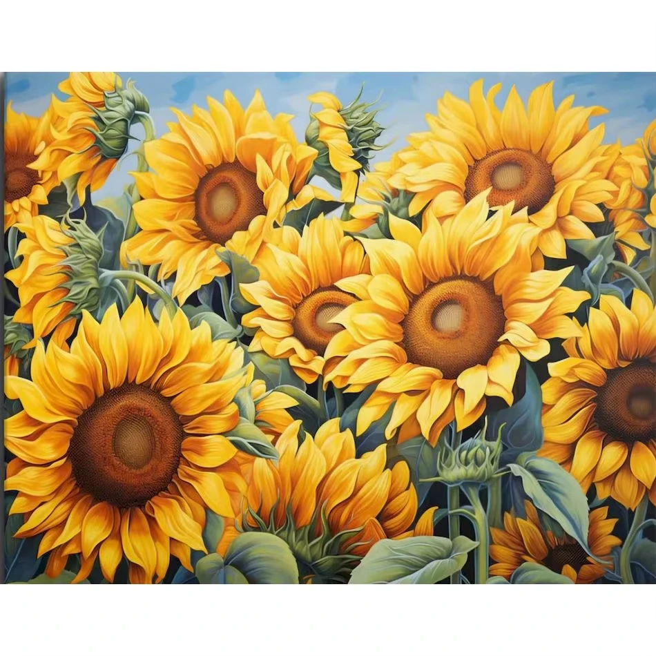 DIY Digital Oil Painting, Sunflowers for Living Rooms, Bedrooms, Restaurant, Festival, Room Wall Decor Gift Frameless
