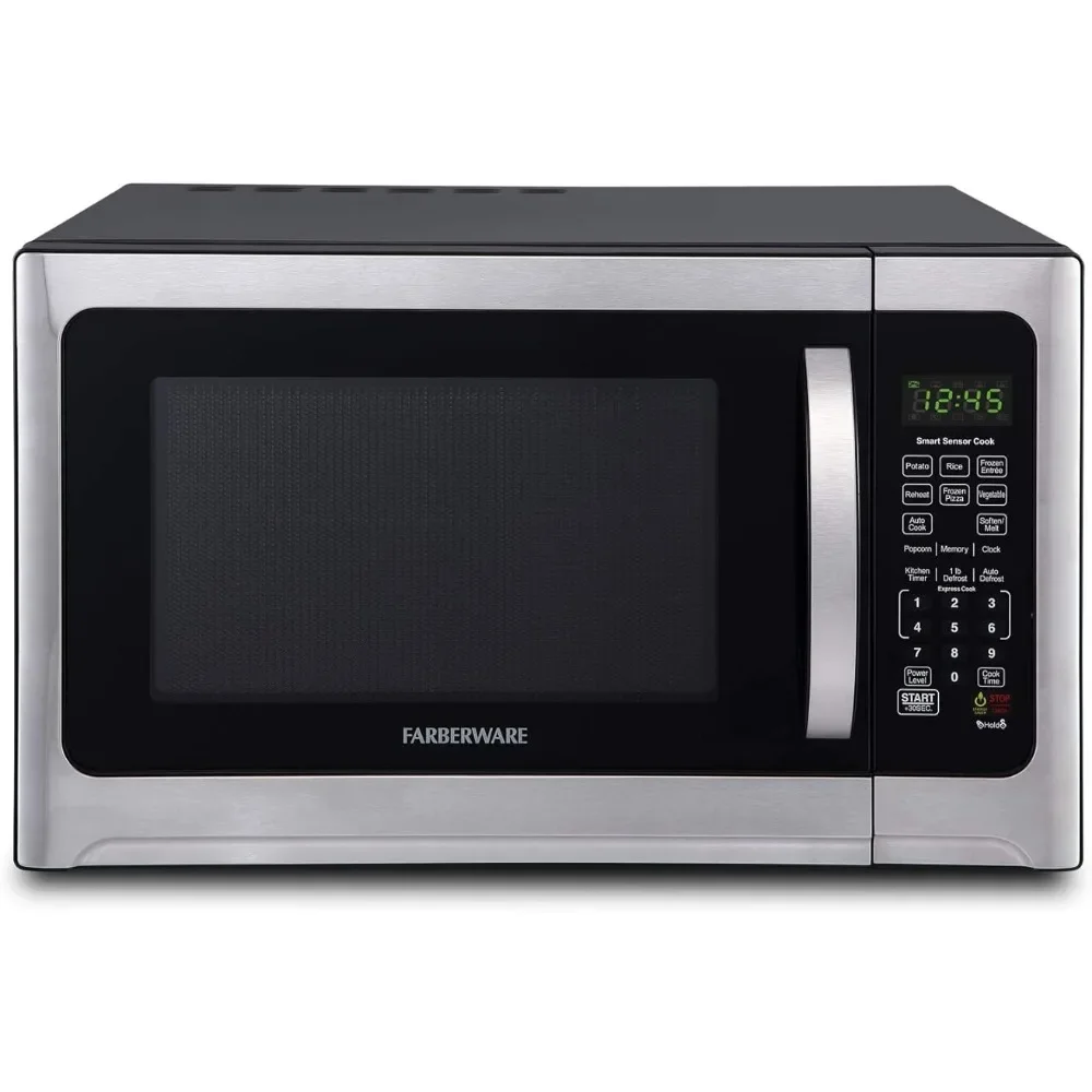 Countertop Microwave 1100 Watts, 1.2 cu ft - Smart Sensor Microwave Oven With LED Lighting and Child Lock - Easy Clean