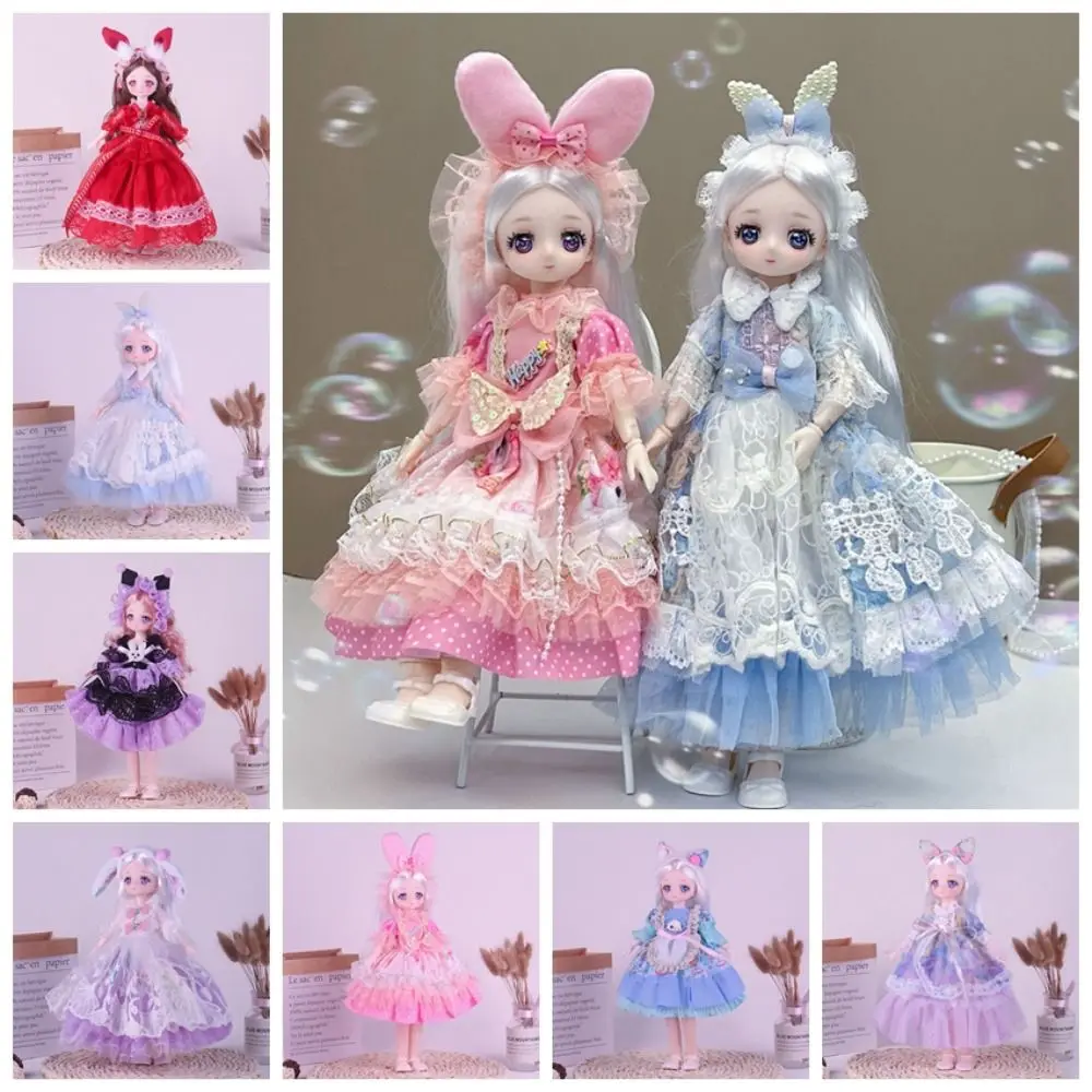 Jouet de poupée Bjd mobile Multiple de 30cm, poupée articulée amovible, jouet habillé pour fille, yeux attrayants, poupées BJD
