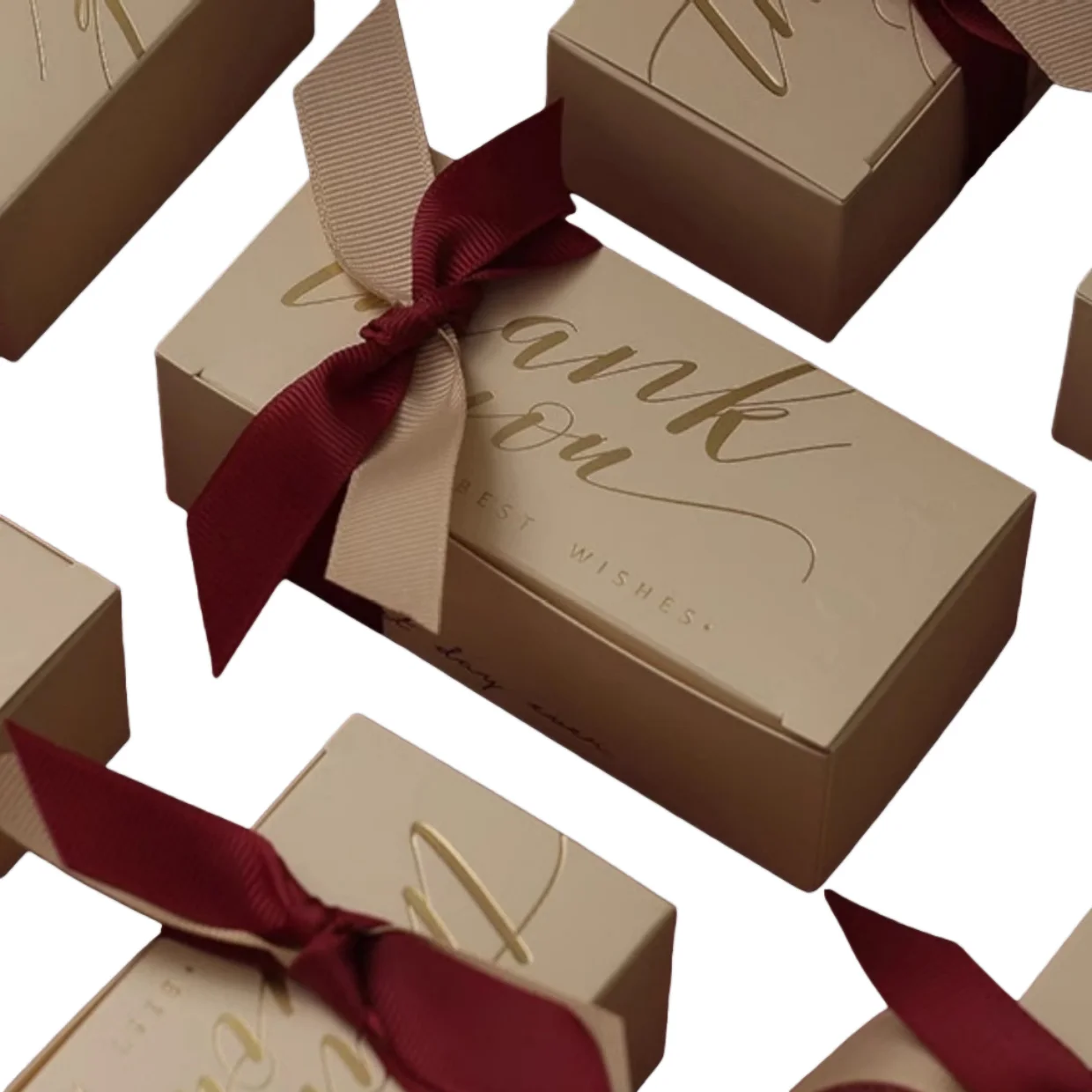 

30 шт. подарочных коробок для свадьбы с лентой, цвета шампанского золота, в европейском стиле, для вечеринок, элегантные коробки для упаковки свадебных конфет