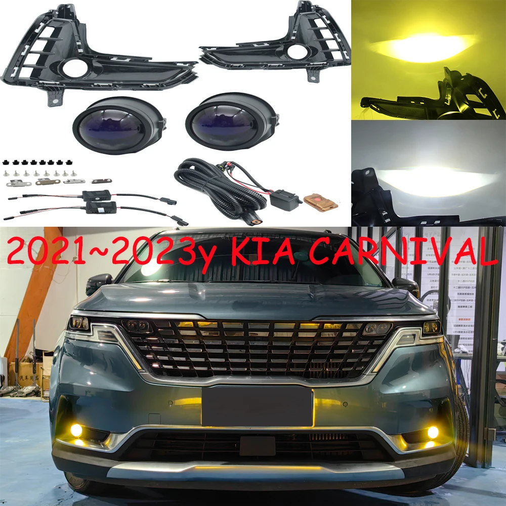 car bupmer head light for KIA Carnival fog lamp headlight LED 2021~2023y car accessories DRL fog for KIA Carnival headlamp