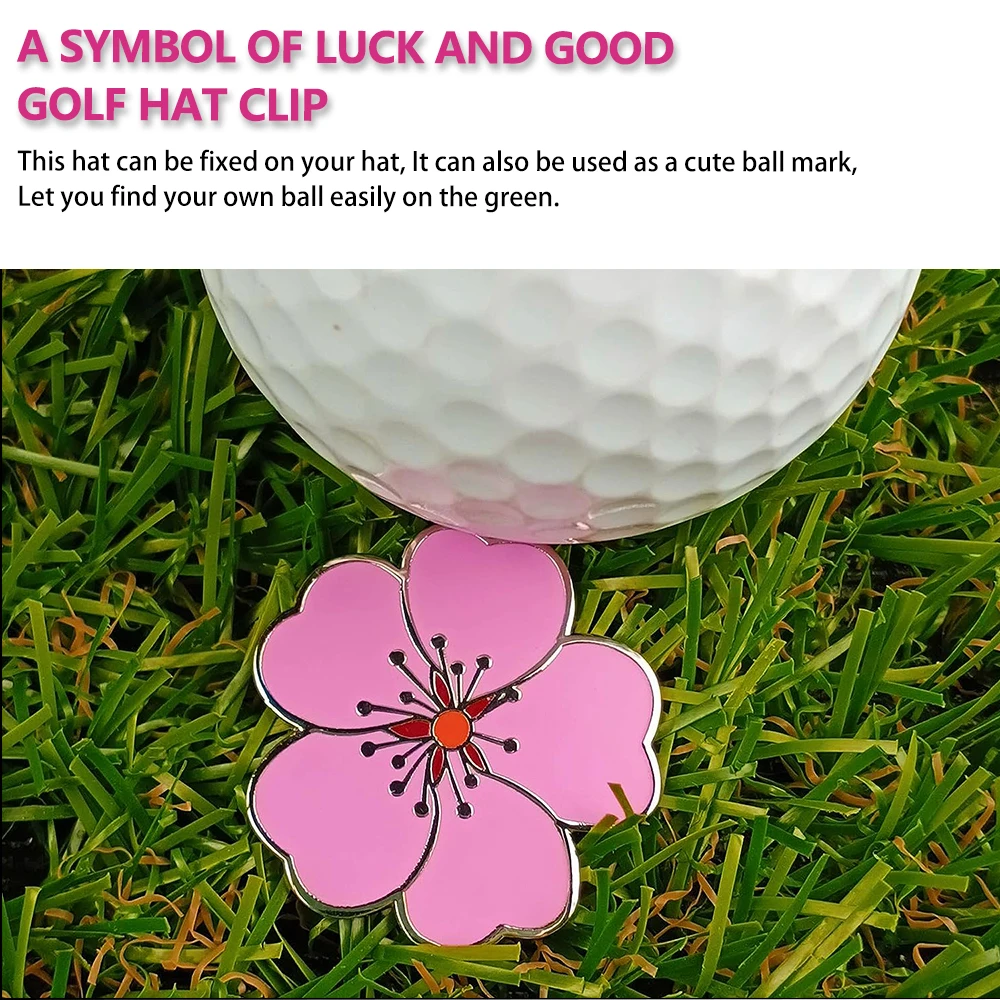 Caiton Rose Flower Golf Cap Clip with Strong Magnet, Anti-Rust Durable Marker, Securely Attaches to Hats or Belts