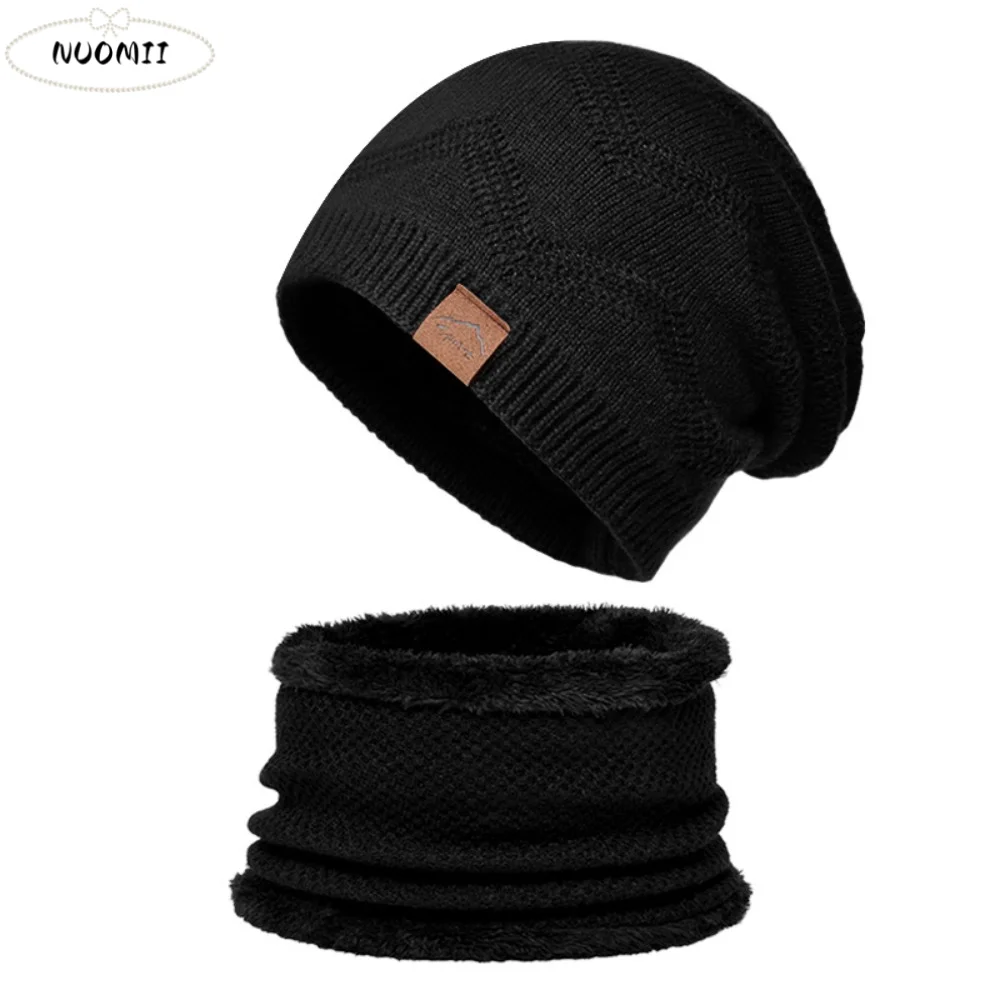 soft Winter Beanie Hat Scarf Set Stylish Design Thermal Protection Thermal Knit Cap Thicken Fleece Lined Warm Wool Hat