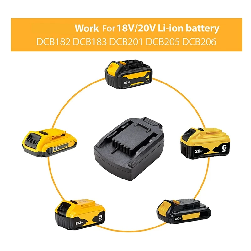 Battery Adapter For Dewalt 20V DCB Series Battery Conversion For WORX 20V 6PIN Lithium Battery Tool Converter