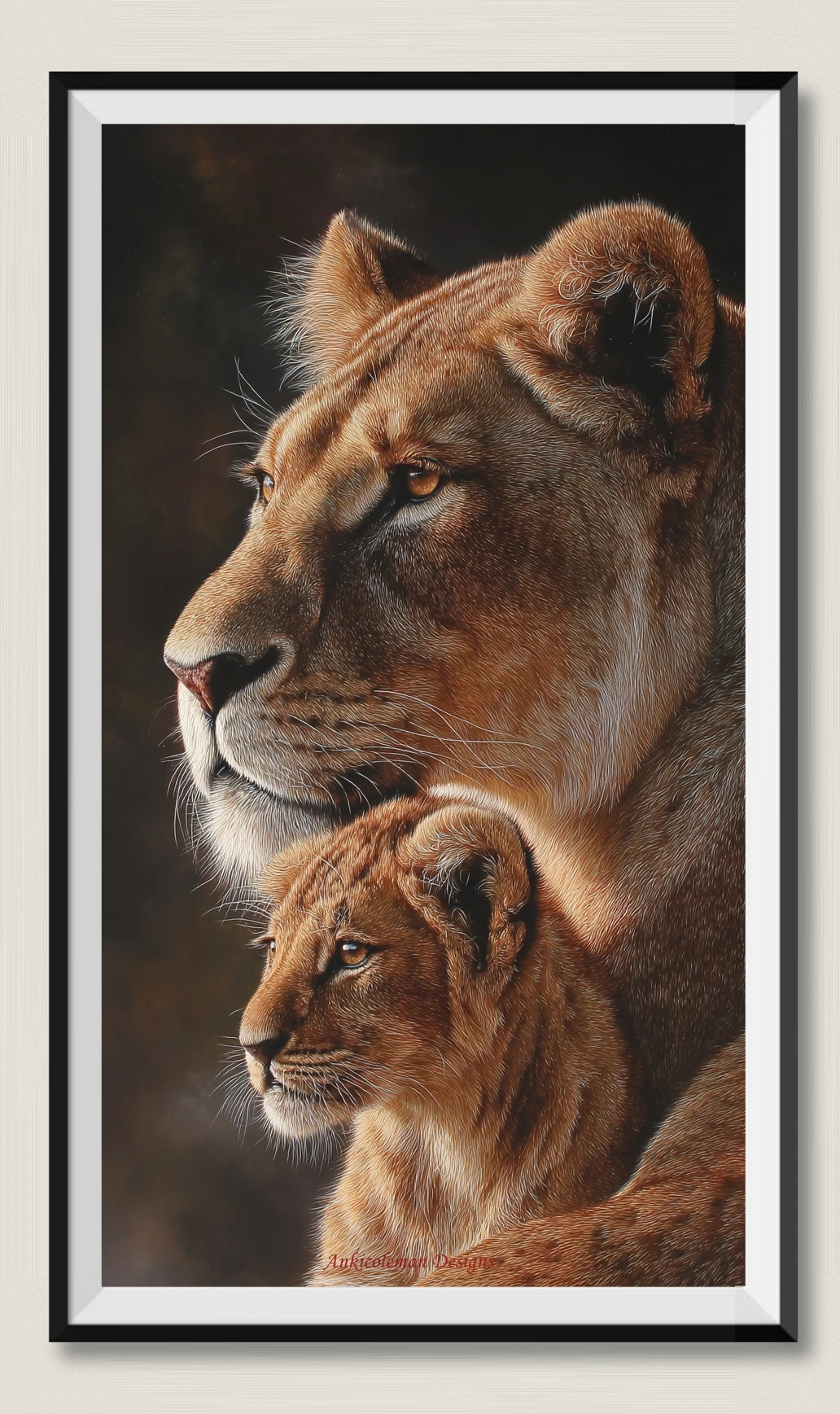 

Lion and Cub- Needlework for embroidery DIY DMC High Quality - Counted Cross Stitch Kits 14 ct Oil painting