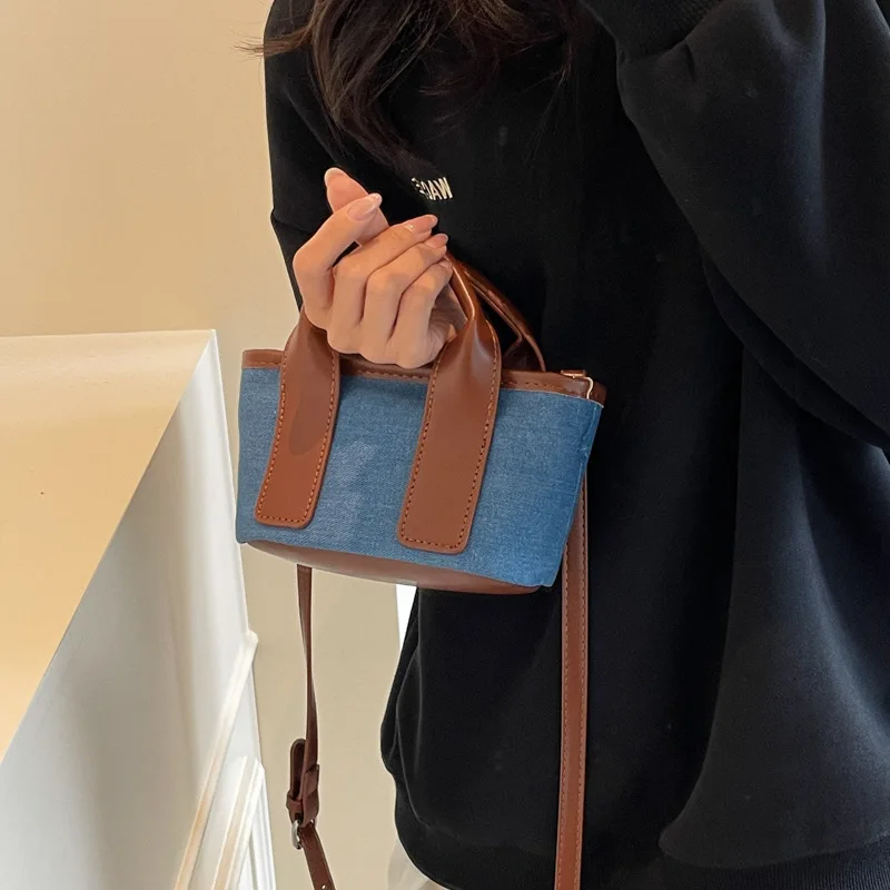 

2025 New Canvas Tote Bag for Women, Color-Block Shoulder Crossbody Purse, Multi-Way Mini Handbag, Sophisticated & Versatile​