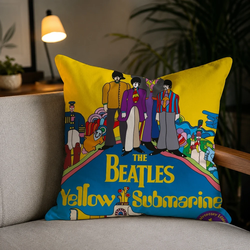The B-Beatles Great Rock BandPillow Case Plush Pillow Cases Home Decoration Pillow Cover for Sofa Bed Chair Living Room