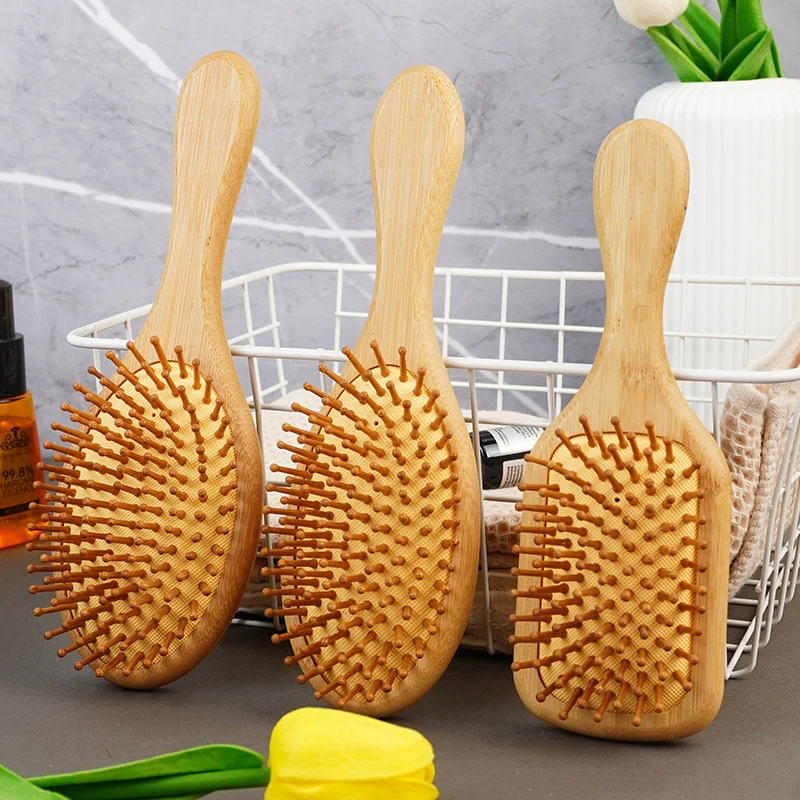 2024 Best Wood Air Cushion Comb Premium Wooden Bamboo Hair Brush Hair Growth hairbrush Prevent Hair Loss Comb Bamboo Comb